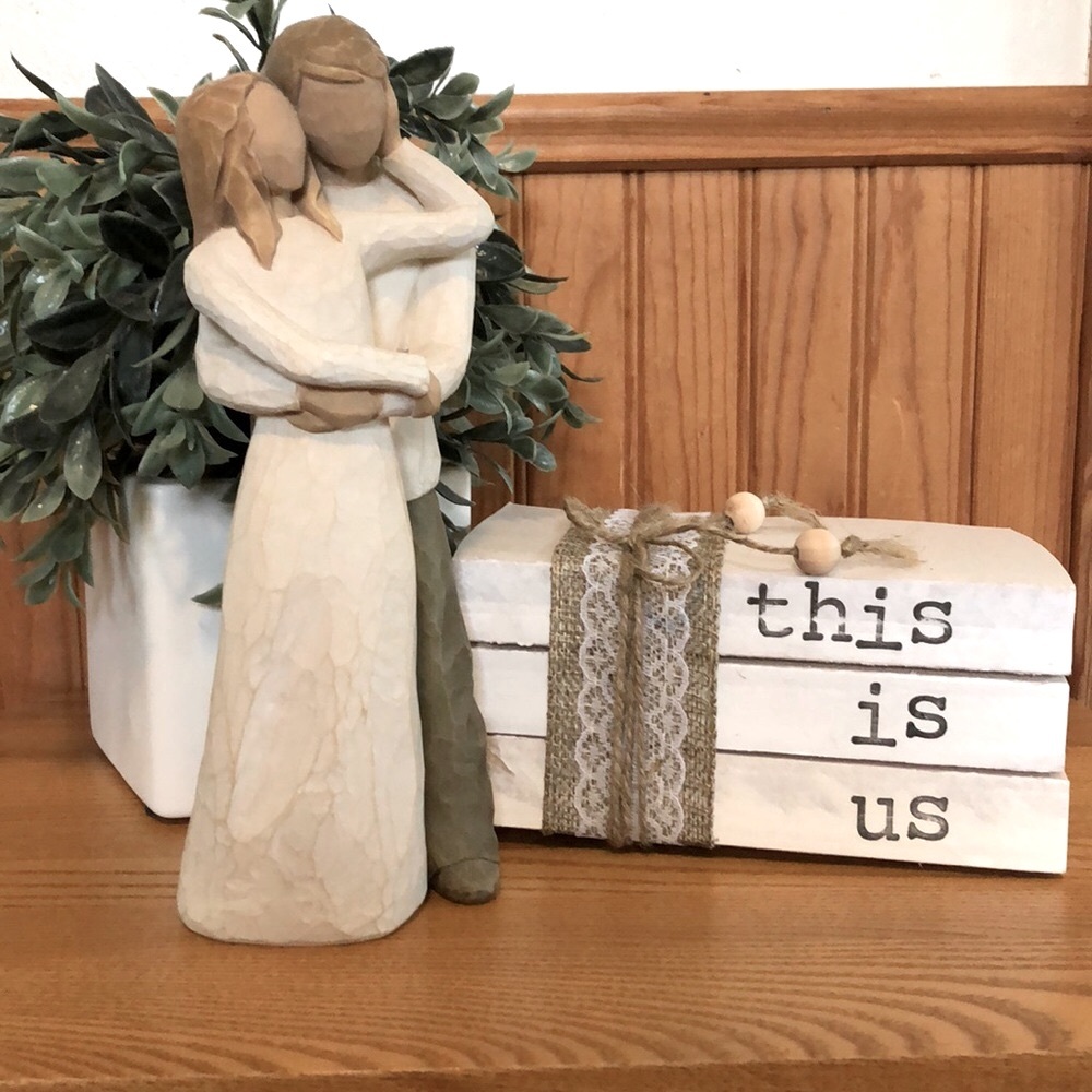 "This Is Us" Farmhouse Decorative Book Stack - Rustic cottagecore  Home Decor